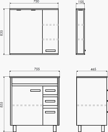 Comforty Мебель для ванной Марио 75 дуб темный – фотография-15