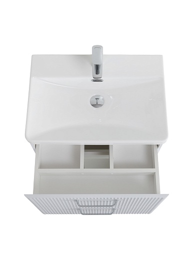 BelBagno Тумба с раковиной Due 50 подвесная Белый металлик ручки Хром полированный – фотография-16