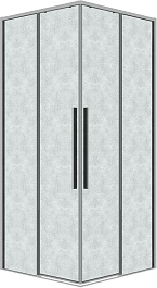 Grossman  Душевой уголок Galaxy 70x70x195 профиль хром стекло шиншилла – фотография-1