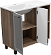 Brevita Тумба под раковину Lumus 90 L с подсветкой серая/дуб галифакс олово – фотография-24
