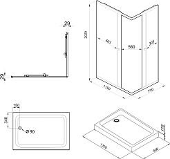 Triton Душевой уголок Вента Блэк 120/80 Щ0000054464 – фотография-2