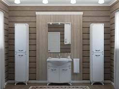 Какса-а Пенал для ванной Классик-Д 40 белый/серебро – фотография-3