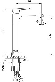 Frap Смеситель для раковины H71 F1071-2 хром – фотография-4
