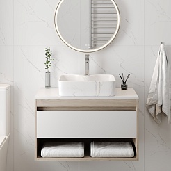 Teymi Раковина накладная Helmi S 48 T50284 белый мрамор – фотография-8