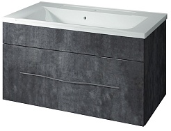 Какса-а Тумба с раковиной Кристалл 80 серая – фотография-1