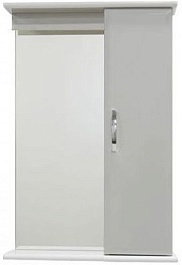 Водолей Зеркальный шкаф Тунис 55 R белый, свет – фотография-1