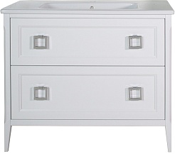 ASB-Woodline Тумба с раковиной Рома 100Н белая – фотография-1