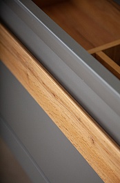 Бриклаер Мебель для ванной Берлин 80 оникс серый с ручкой дуб золото – фотография-7