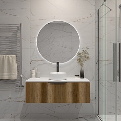 Зов Тумба под раковину Кито 80 подвесная белая/тростник – фотография-6