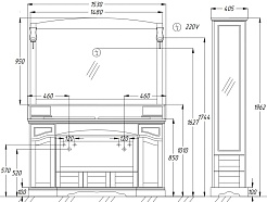 Opadiris Шкаф-пенал для ванной "Лучия 40" стекло матовое L – фотография-2