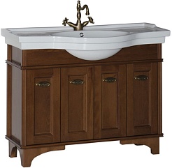 Aquanet Тумба с раковиной Николь 110 орех  – фотография-1