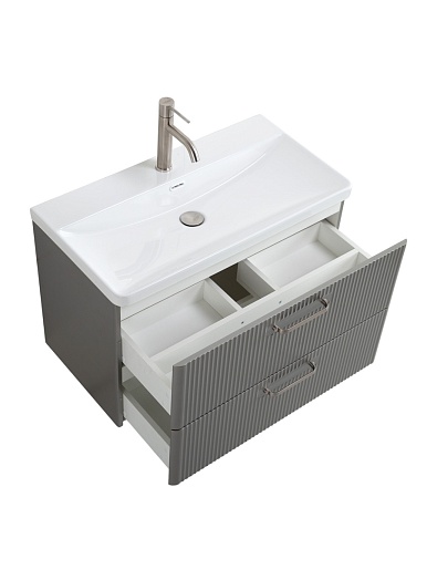 BelBagno Тумба под раковину Due 80 без ручек подвесная Сатин – фотография-8