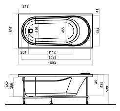 Am.Pm Панель фронтальная для ванн JOY/SPIRIT 170 см W85A-170-070W-P – фотография-2