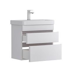 Equil Тумба под раковину Soldi 70 2 ящика подвесная белый софт – фотография-2