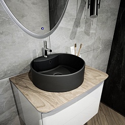 Teymi Раковина накладная в ванную Lina S D40 чёрный матовый T50192 – фотография-4