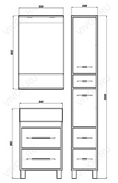 Бриклаер Мебель для ванной Чили 55 венге – фотография-4
