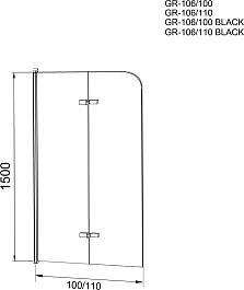 Grossman Шторка для ванны GR-106110BLACK – фотография-3