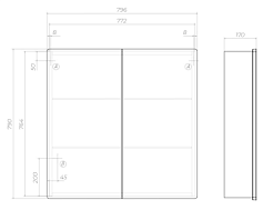 Vigo Зеркальный шкаф Geometry 800 – фотография-6