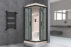 Royal Bath Душевая кабина HP RB 90HP6-GT-BL 90x90 стекло прозрачное профиль черный матовый – фотография-2