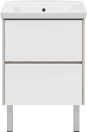 Misty Тумба с раковиной Мускат 60 дуб галифакс белый/белая – фотография-1