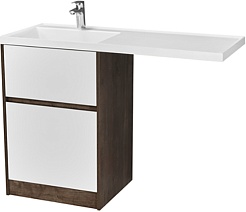 Акватон Тумба с раковиной Лондри 60 L дуб кантри/белая – фотография-1