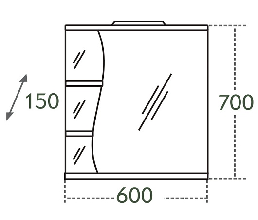СанТа Мебель для ванной Грация Волна 60 R с ящиками – картинка-5