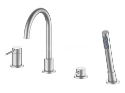 Oliveeka Смеситель на борт ванны Y OL-669017-BN никель матовый – фотография-1