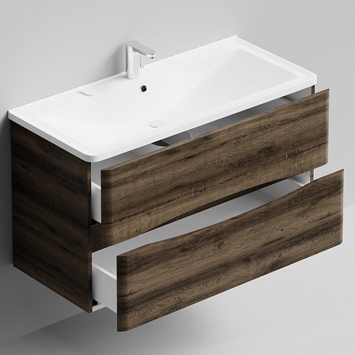 Водолей Тумба под раковину Адель 100 подвесная дуб крымский коричневый – картинка-3