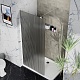 Azario Душевая перегородка Walk-in 120/195 рифленое стекло профиль матовый графит – фотография-9