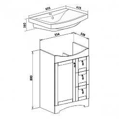 Runo Мебель для ванной Мерида 60 – фотография-4