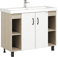 Onika Мебель для ванной Тимбер 100.10 белая/дуб сонома – фотография-6