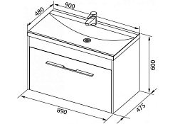 Aquanet Тумба с раковиной Августа 90 дуб сонома – фотография-4