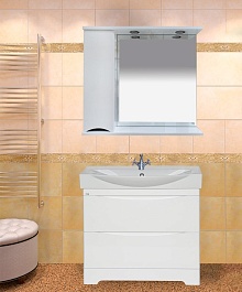 Misty Мебель для ванной Элвис 85 L напольная белая – фотография-10