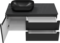 Brevita Мебель для ванной Cargo 100 подвесная черная матовая – фотография-8