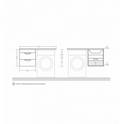 СанТа Тумба с раковиной Лидер 48 R подвесная – фотография-3