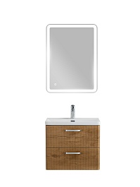 BelBagno Тумба с раковиной Due 60 подвесная Rovere Nature ручки Хром полированный – фотография-12