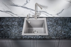 Milacio Мойка кухонная Murcia 42 Cuarzo серая металлик – фотография-2