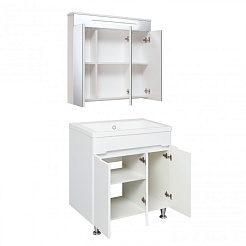 Runo Мебель для ванной Парма 75 напольная, 3 двери – фотография-4