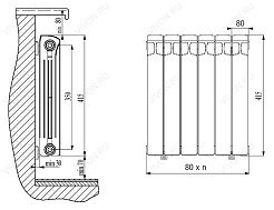 Радиатор Monolit 500 10 секций 1/2' – фотография-3
