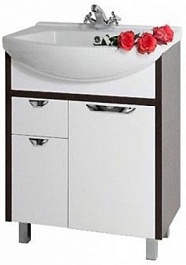 Водолей Тумба с раковиной Клаудия 65 белый/венге – фотография-1