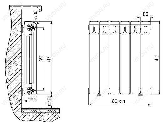 Rifar Радиатор Monolit 500 10 секций 1/2' – картинка-3