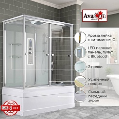 Avacan Душевая кабина 160/85 V5016LED прозрачная – фотография-2