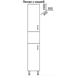 Какса-а Пенал для ванной Эко 30 с нишей – фотография-2