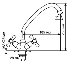 Mixline Смеситель для кухни 1/2 керамический ML10-03 хром – фотография-3