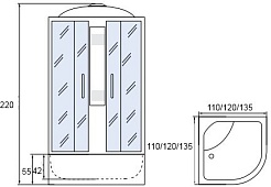 Мономах Душевая кабина 120x120 120/120/55 С МЗ – фотография-3
