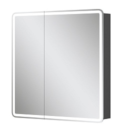 Equil Зеркальный шкаф Eltoro 80 чёрный софт – фотография-1