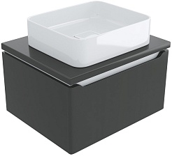 Mixline Тумба под раковину Виктория 60 подвесная графит софт – фотография-1