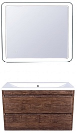 Style Line Мебель для ванной подвесная Атлантика 100, Люкс, старое дерево, PLUS – фотография-1