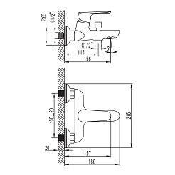 Iddis Смеситель для ванны с душем Custo CUSSB00i02 – фотография-2