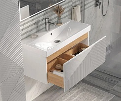 Velvex Тумба под раковину Edge 80.1Y белый глянец – фотография-4